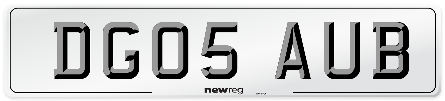 DG05 AUB Number Plate from New Reg